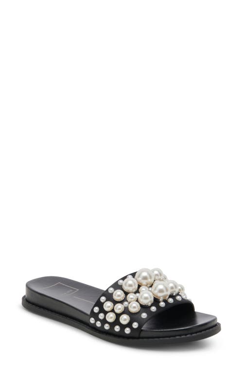 Dolce Vita Gabbi Imitation Pearl Slide Sandal Black Pearls at Nordstrom,