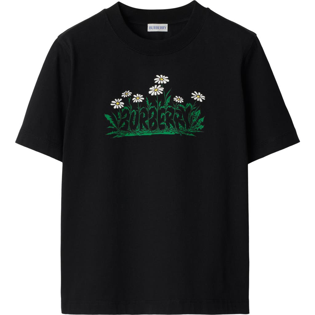 Burberry Daisy-logo Cotton T-shirt In Black