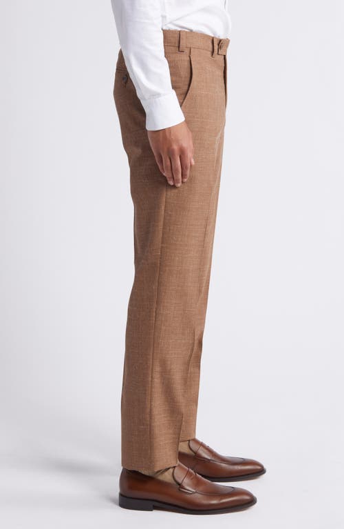 Shop Ted Baker London Jerome Soft Constructed Wool Blend Pants In Camel