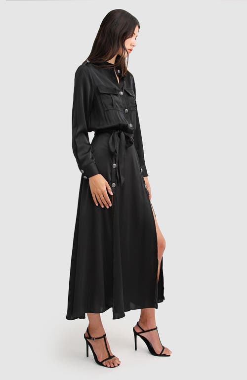 Shop Belle & Bloom Lover To Lover Maxi Shirt Dress In Black