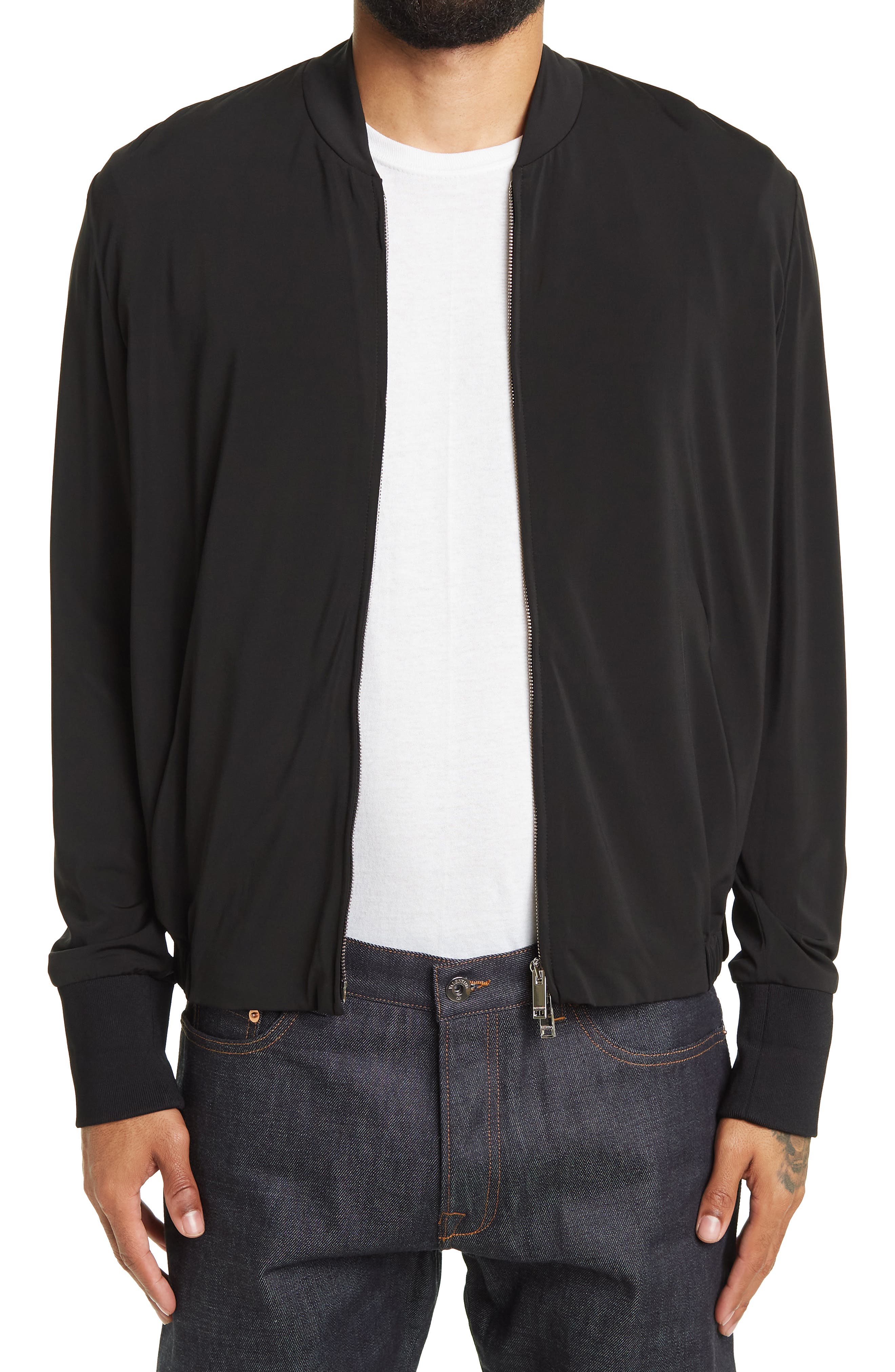 cream colored bomber jacket