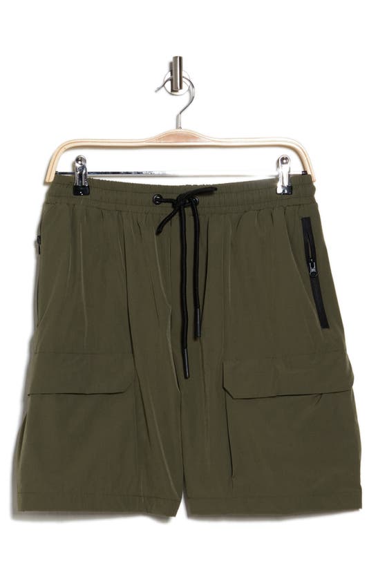 American Stitch Nylon Cargo Shorts In Green