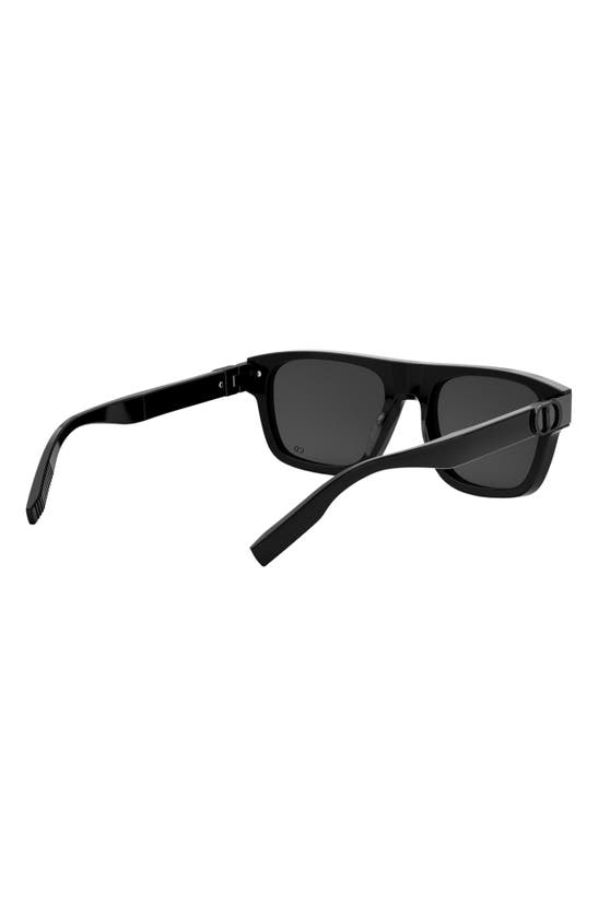 Shop Dior Cd Icon S3i 55mm Square Sunglasses In Shiny Black / Smoke