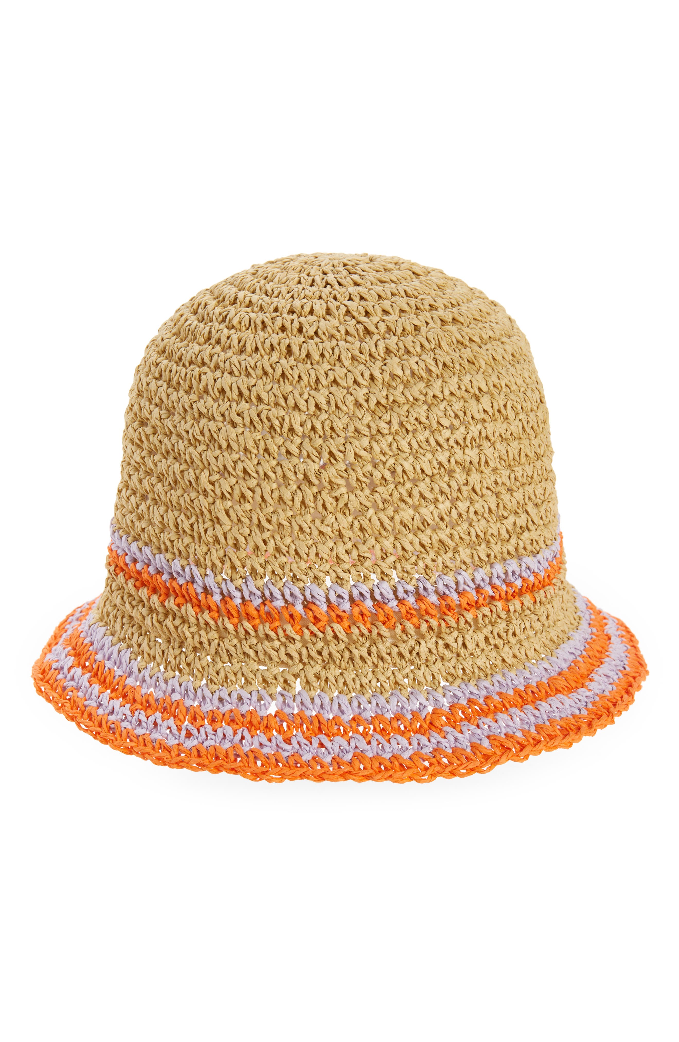 BP. Straw Bucket Hat in Natural- Purple- Orange at Nordstrom