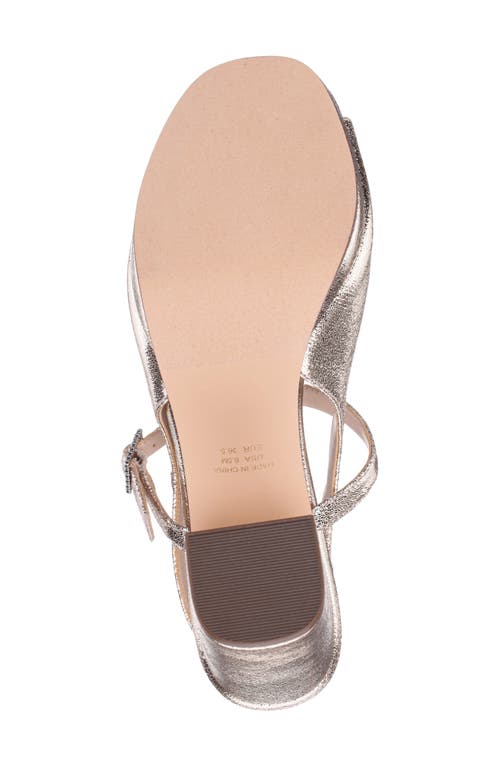 Nina Simeon Slingback Peep Toe Platform Sandal In Platino