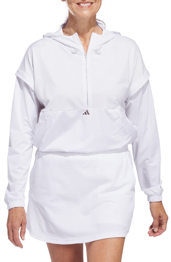 Adidas Golf Ultimate365 Twistknit Performance Zip-up Golf Hoodie In White