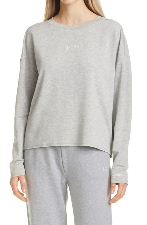 BOSS Elina Active Relaxed Fit Sweatshirt in Grey Melange