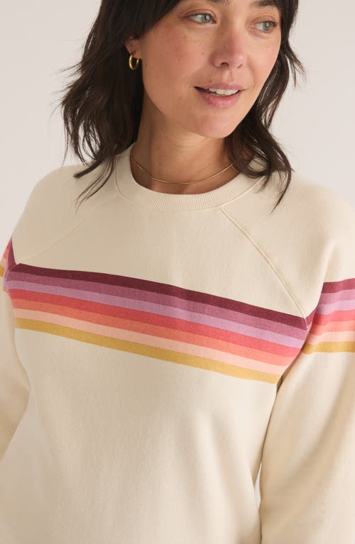 Marine Layer Anytime Striped Sweatshirt In Antique White Stripe