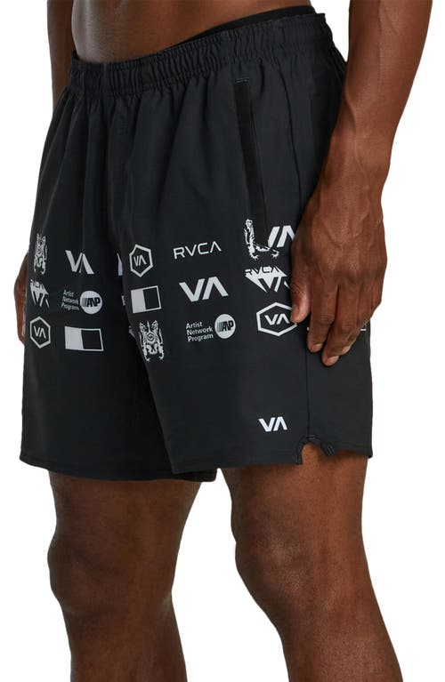 Shop Rvca Yogger Stretch Athletic Shorts In All Brand Black