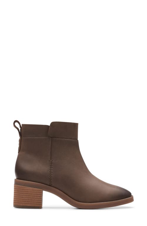 Clarks Lileigh Charm Leather Bootie In Mushroom Oily