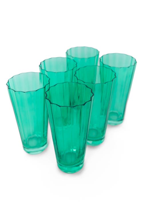 Estelle Colored Glass Sunday Set of 6 Highball Glasses in Kelly Green at Nordstrom