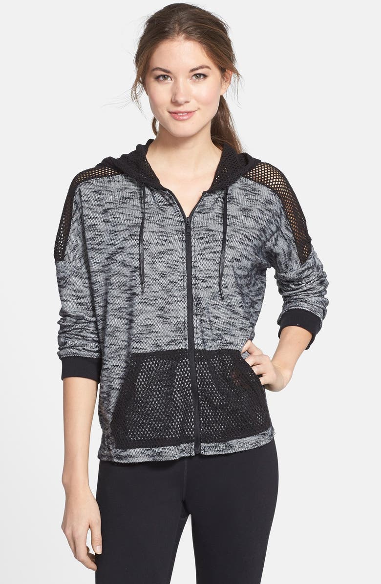 Hurley 'Kara' Mesh Detail Front Zip Hoodie | Nordstrom