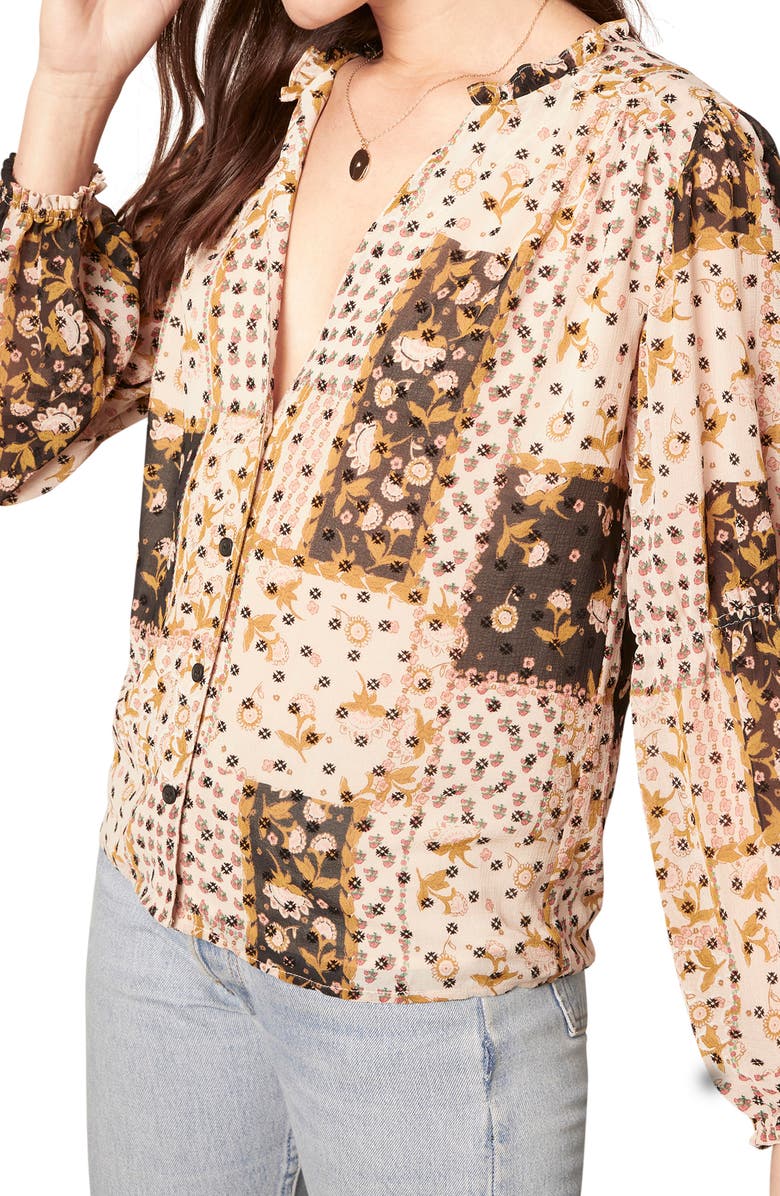 cupcakes and cashmere Imogene Patchwork Print Top, Alternate, color, 