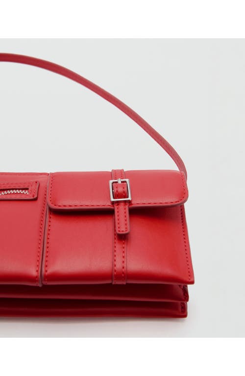 Shop Mango Faux Leather Shoulder Bag In Red