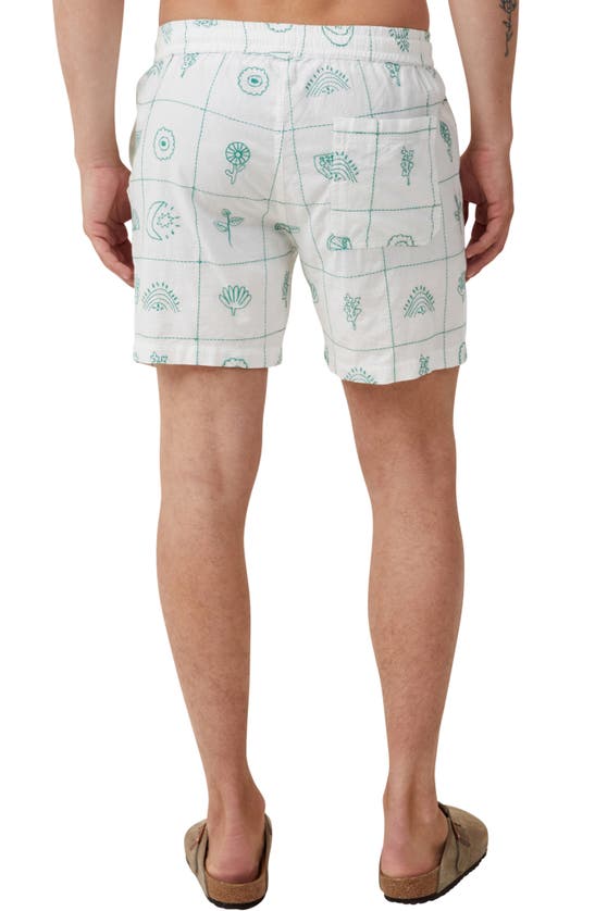 Shop Cotton On Easy Cotton Blend Drawstring Shorts In Green Grid