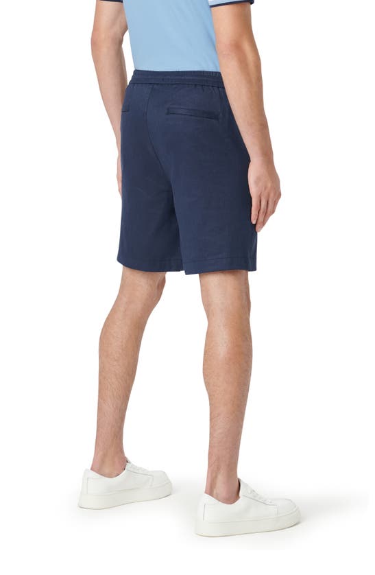 Shop Bugatchi Linen Blend Drawstring Chino Shorts In Navy
