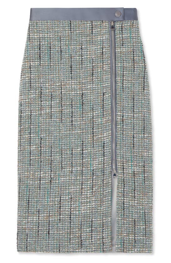 St John Lurex Tweed Skirt In Slate Multi
