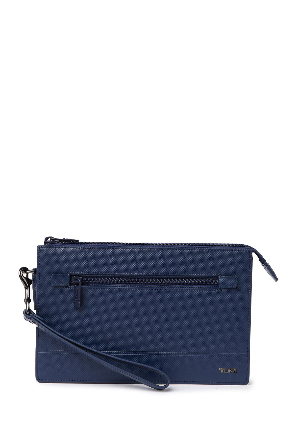 tumi double zip envelope clutch