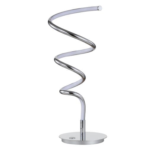 Shop Jonathan Y Scribble Modern Dimmable Metal Integrated Led Table Lamp In Chrome