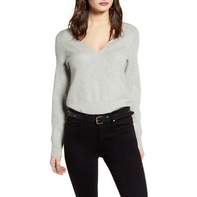 Leith Shaped Neck Sweater, Grey