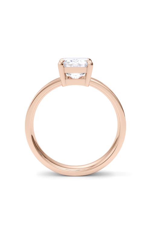 Hautecarat Emerald Cut Cigar Lab Created Diamond Ring In 2.50ctw 18k Rose Gold