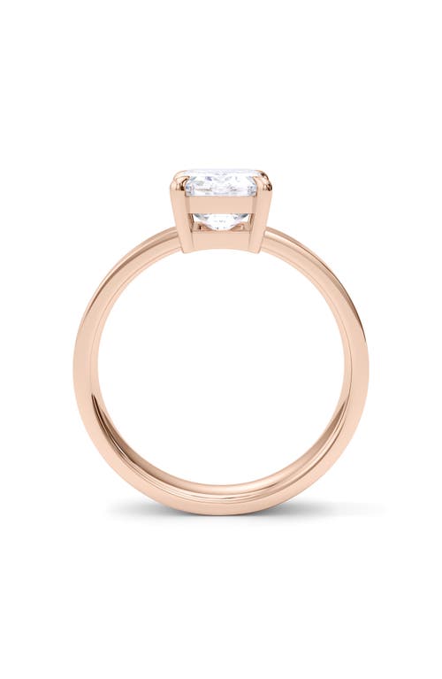 Shop Hautecarat Emerald Cut Cigar Lab Created Diamond Ring In 2.50ctw 18k Rose Gold