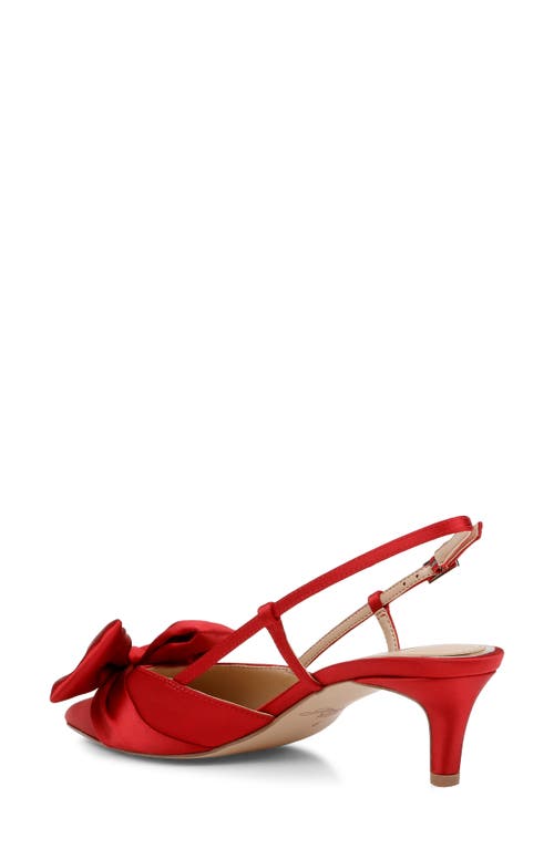 Jewel Badgley Mischka Shoshana Pointed Toe Slingback Pump In Red Satin