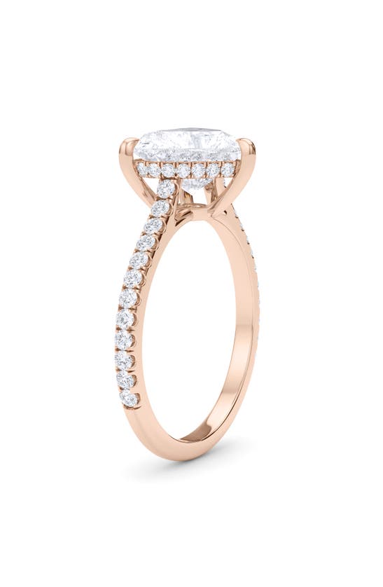 Hautecarat 18k White Gold Heart Cut Lab Created Diamond Engagement Ring In 18k Rose Gold
