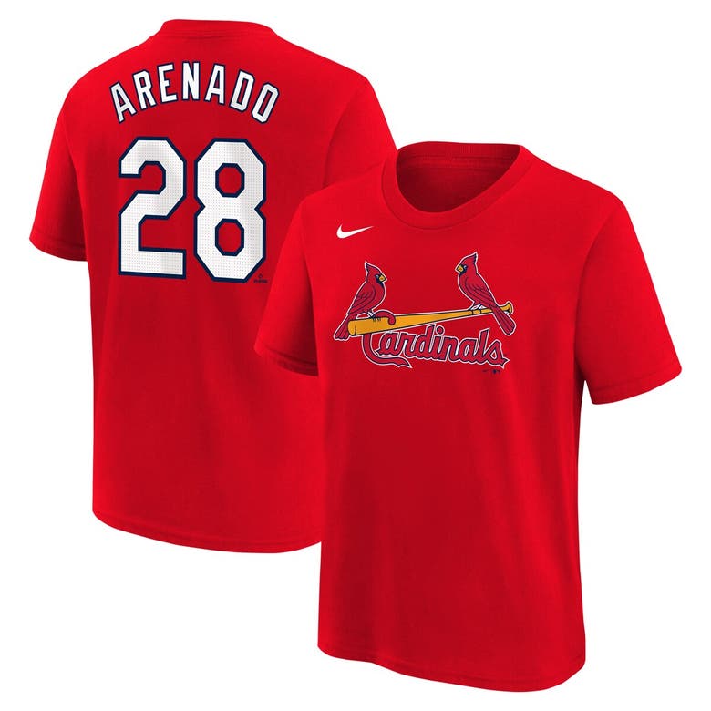 Nike Kids' Youth  Nolan Arenado Red St. Louis Cardinals Home Player Name & Number T-shirt
