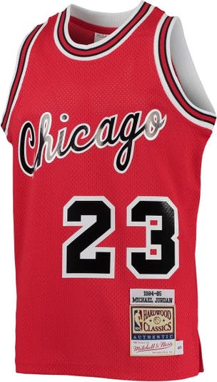 Men's Chicago Bulls Michael Jordan #23 Mitchell&Ness Red Name And