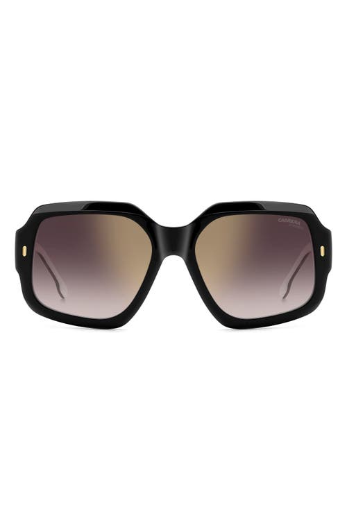 Carrera Eyewear 56mm Gradient Square Sunglasses In Black White/gdsp Bursf