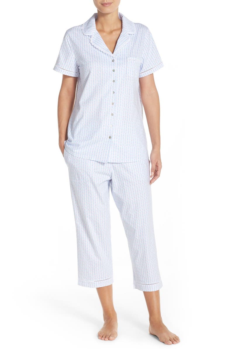 Eileen West Print Cotton Knit Capri Pajamas | Nordstrom