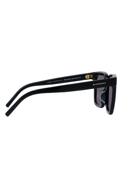 Givenchy Gv Day 53mm Rectangular Sunglasses In Shiny Black/smoke