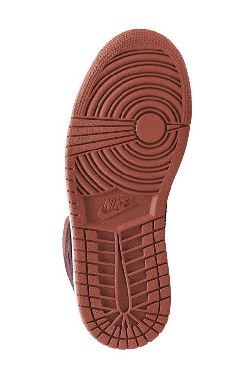 Jordan Air  1 Mid Sneaker In Dusty Peach/night Maroon