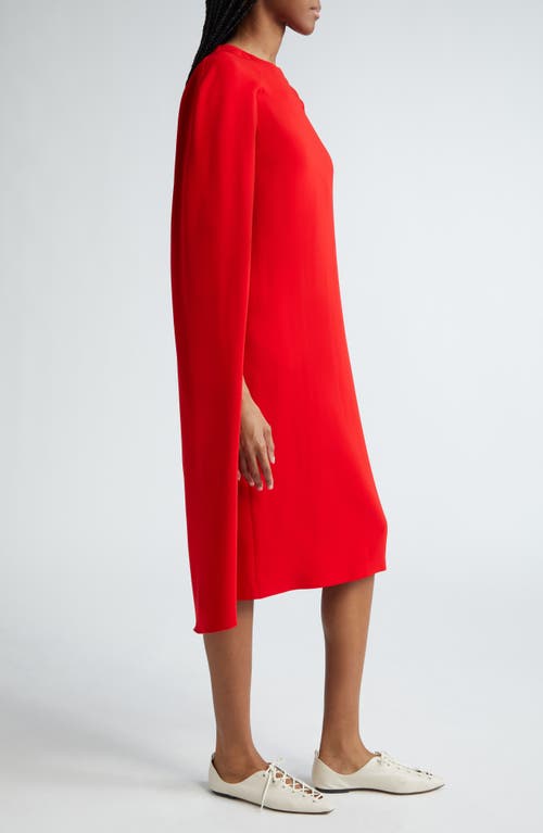 Shop Stella Mccartney Stretch Crepe Cape Dress In 6527 - Lipstick Red