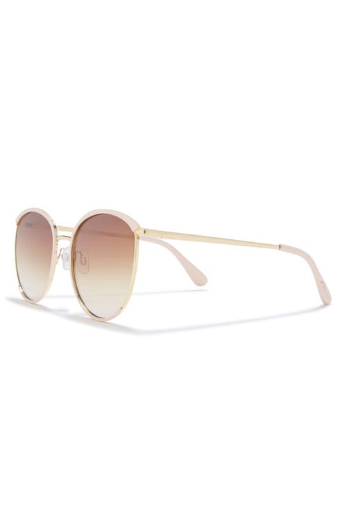 Shop Vince Camuto 57mm Metal Oval Sunglasses In Gold/ivory