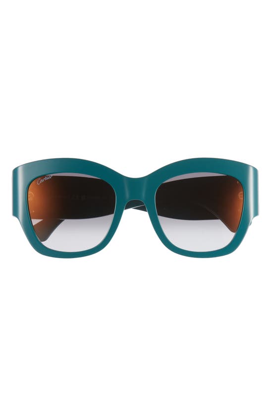 Shop Cartier 52mm Cat Eye Sunglasses In Green