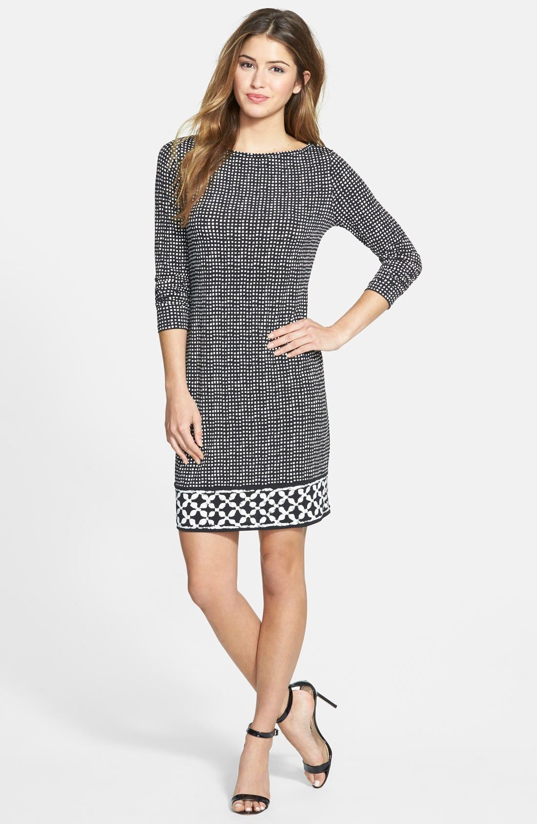 MICHAEL Michael Kors Border Print Matte Jersey Dress Nordstrom
