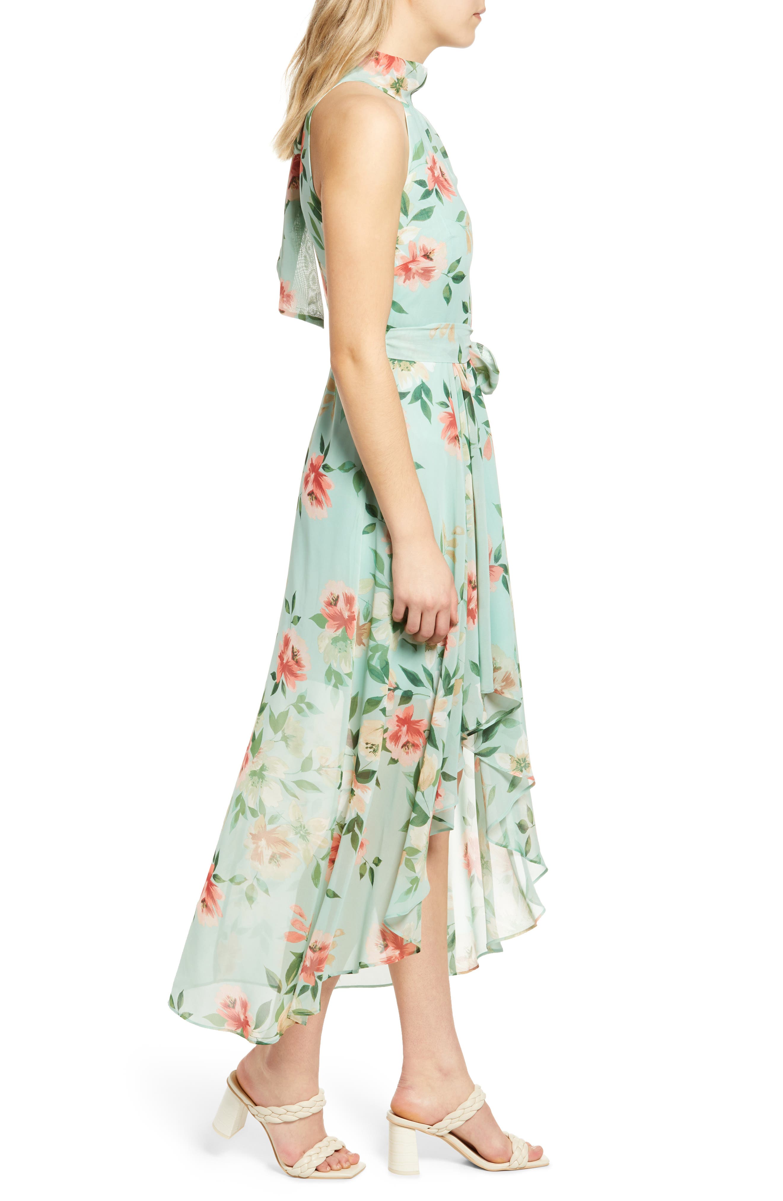 Eliza J Floral Halter Maxi Dress 