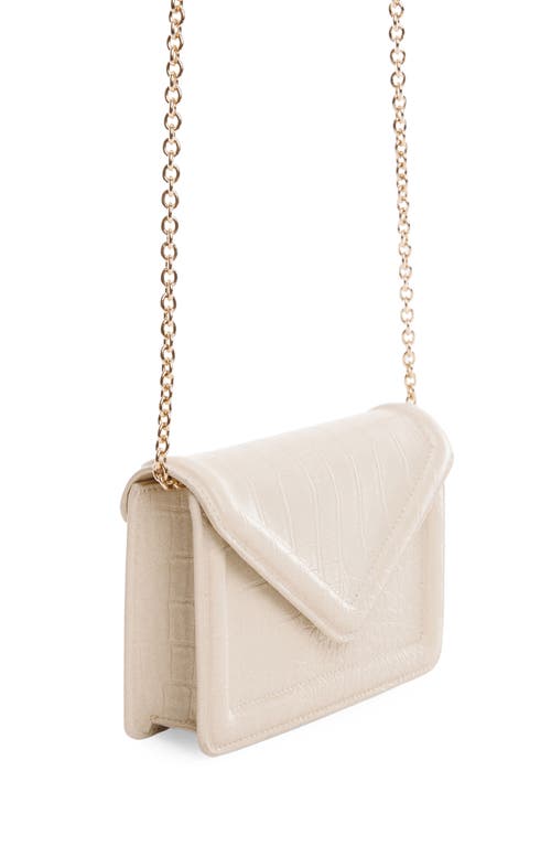 Shop Mango Envelope Flap Faux Leather Bag In Ivory