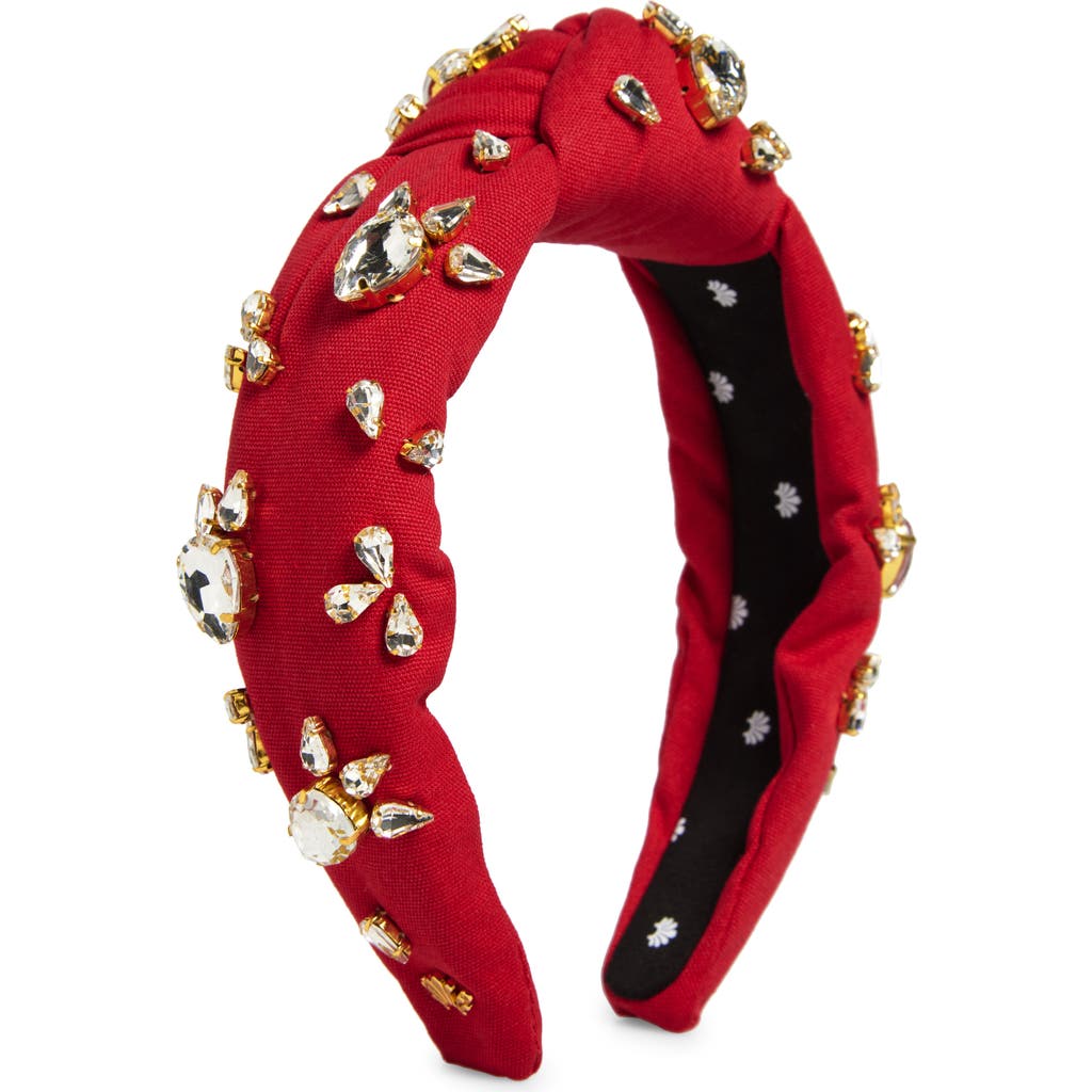 Lele Sadoughi Embellished Knotted Headband In Radish Red