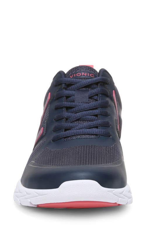 Shop Vionic Miles Ii Sneaker In Navy/pink