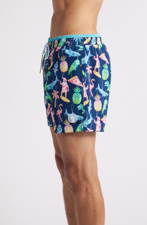 Shop Chubbies The Holidoozies 5.5-inch Swim Trunks In Navy