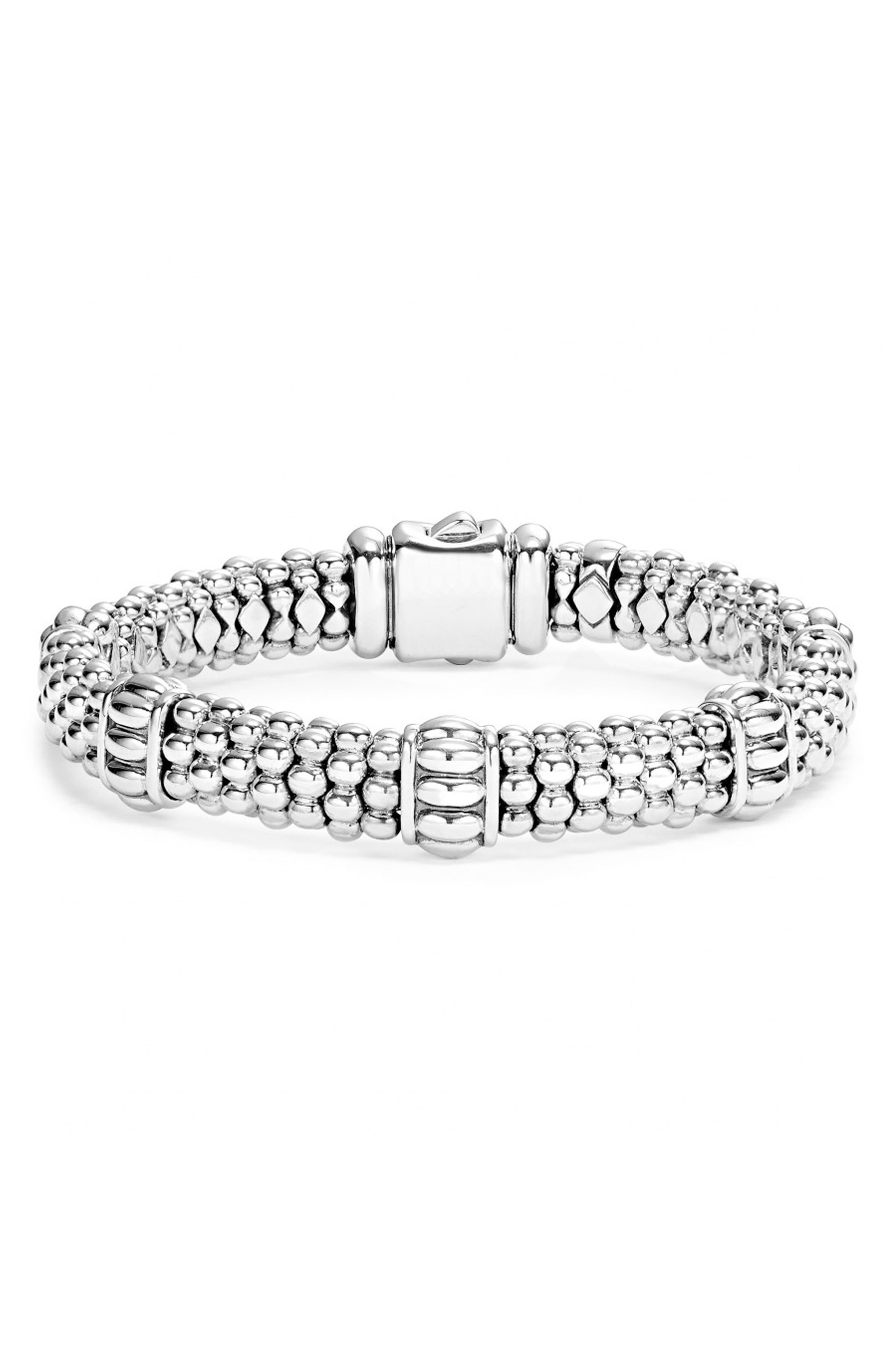 LAGOS Fluted Station Caviar Rope Bracelet Nordstrom