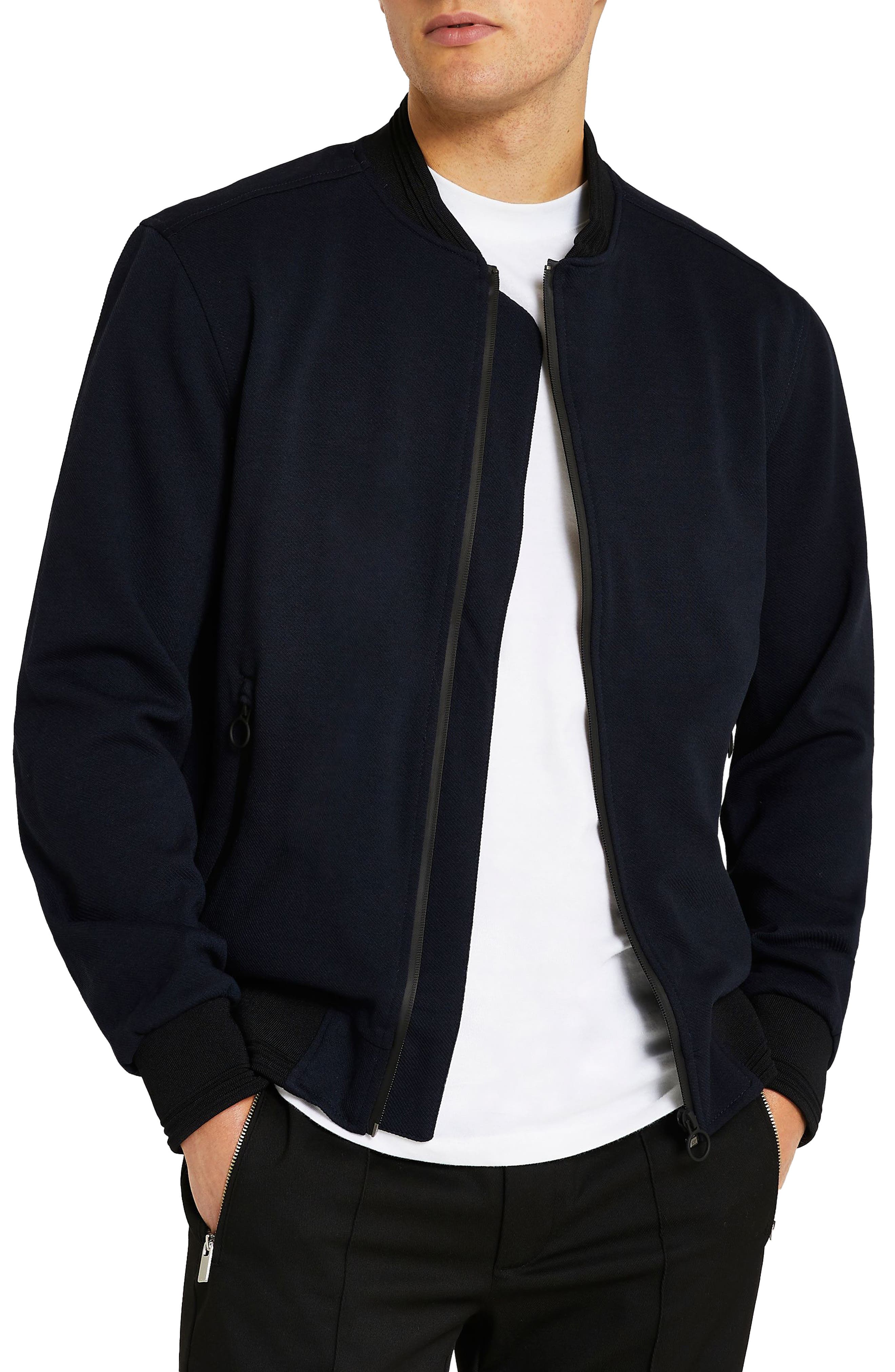 river island navy bomber jacket