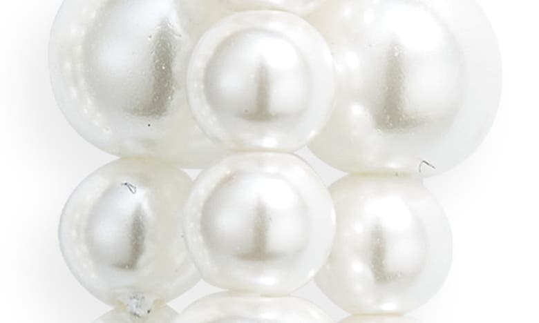 Shop Open Edit Imitation Pearl Tassel Earrings In White- Gold