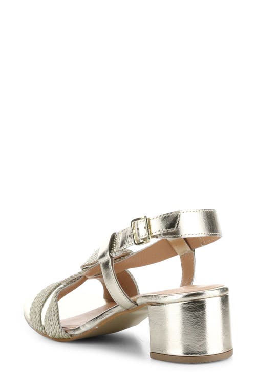 Bos. & Co. Upbeat Block Heel Slingback Sandal In Gold Leather/rope