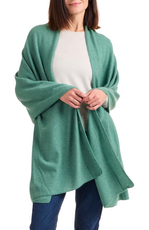 Amicale Cashmere Travel Wrap Scarf In Aspen Green