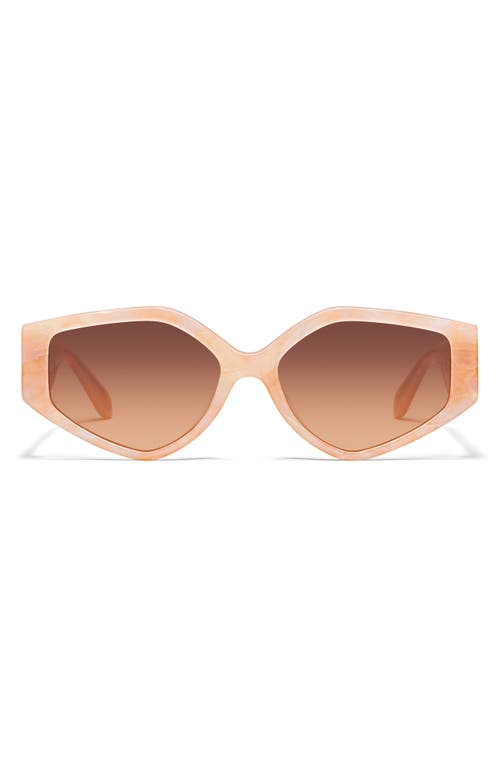 Shop Quay Hot Gossip 44mm Gradient Cat Eye Sunglasses In Apricot Tortoise/orange