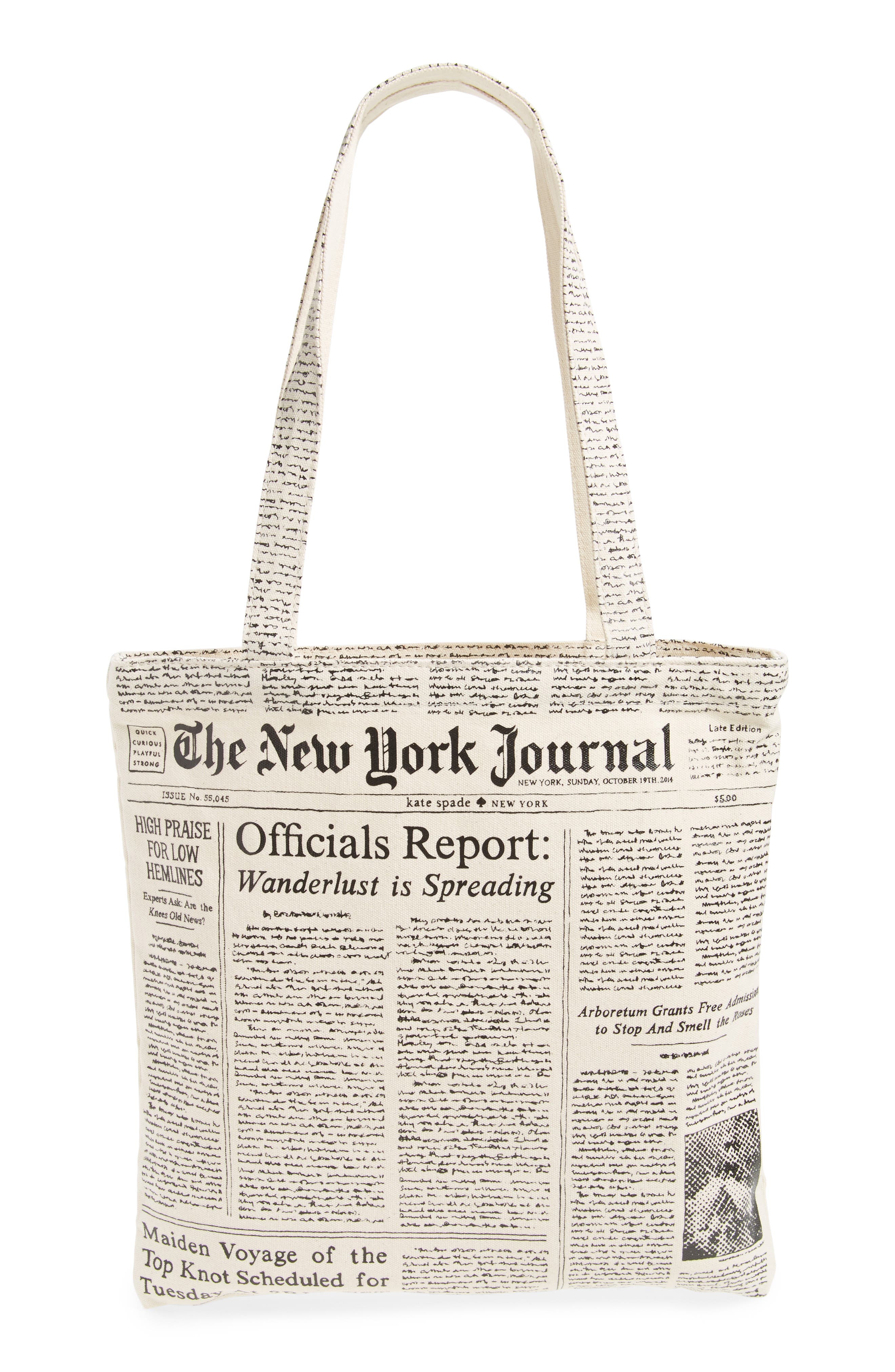 kate spade new york newspaper print canvas shopping tote Nordstrom